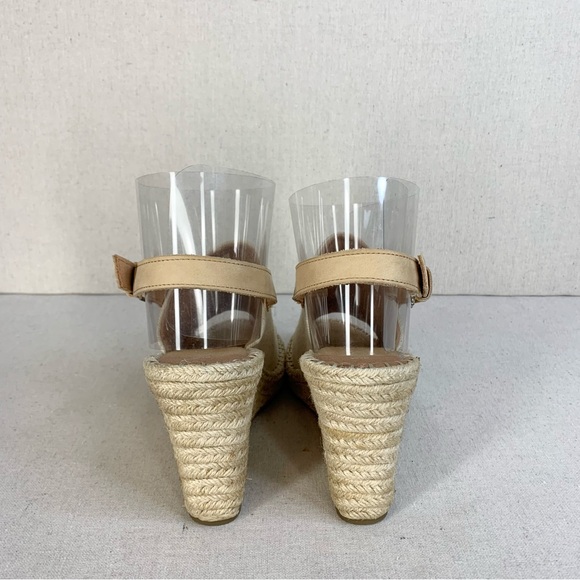 Toms - Monica Classic Linen/Leather Wedge Slingback Espadrille Sandal - Size 10 - Picture 6 of 11